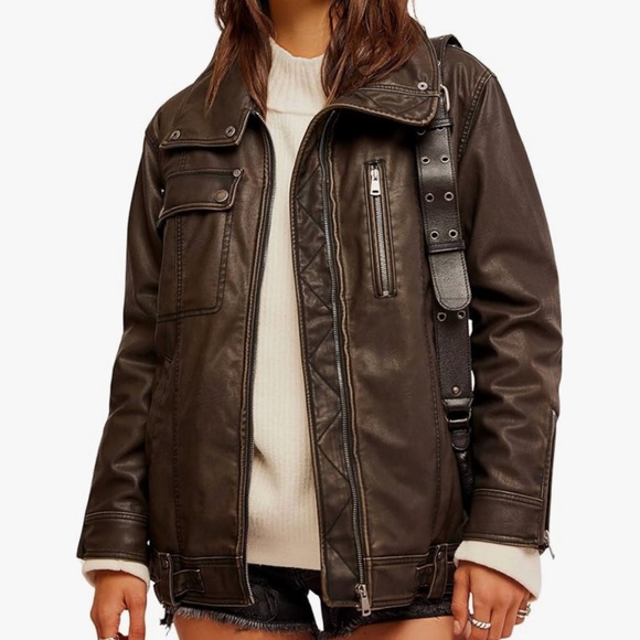 Free People Jackets & Blazers - Free People Women's Buckle Up Vegan Leather Jacket